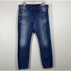 Diesel Men's Jeans Size 34x32 Larkee-Beex Regular Tapered 0857M Wash Distressed